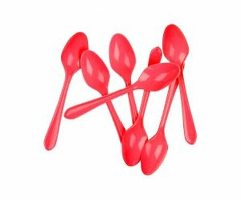 Plastic Spoons - Apple Red Pk20