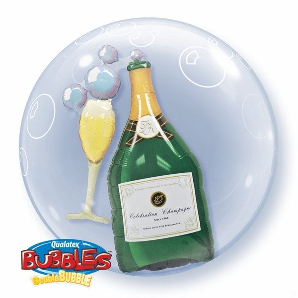 Double Bubble Balloon 24" - Champagne Bubbles