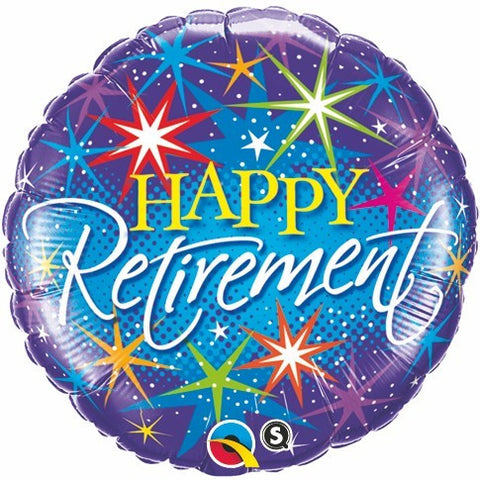 Foil Balloon 18" - Retirement Colourful Bursts