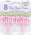 Baby Shower - Cake Picks Plastic It's A Girl Pink