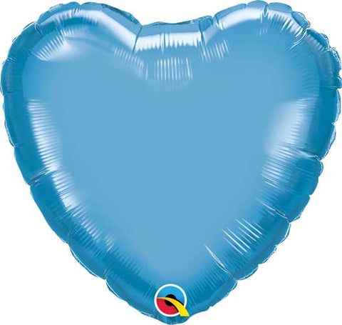 Foil Balloon 18" - Heart (Chrome Blue)