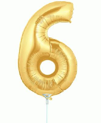 Foil Balloon 14''- Number 6 Gold Package only