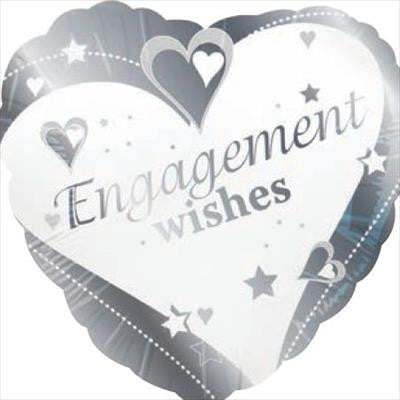 Foil Balloon 18" - Engagement Wishes Heart