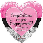 Foil Balloon 18"- Engagement Pink Heart