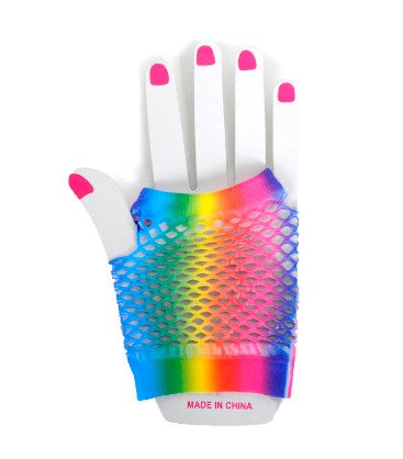 Fishnet Gloves - Rainbow Vertical (S)