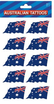 Tattoos - Australian Temporary  Flag Tattoos 10Pcs