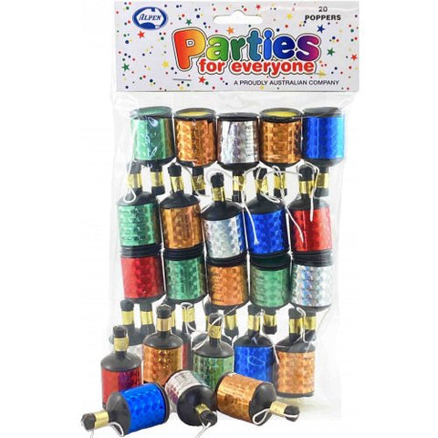 Party Poppers - Mini Poppers 20Pk
