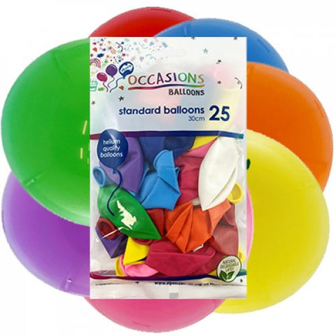 Latex Balloon 12'' - Assorted Colours 30cm Balloons P25