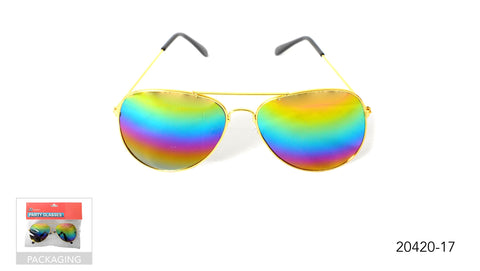 Party Glasses -  Party Glasses Aviator (Rainbow Mirror Lens)