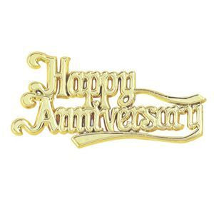 Cake - Happy Anniversary Plaque (Gold or Silver)