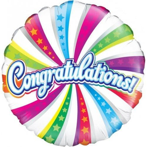 Foil Balloon 18" - Congratulations Swirl