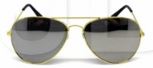 Party Glasses - Gold Frame Silver Lens Aviator Glasses