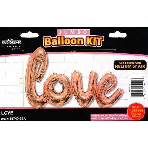 Foil Balloon Supershape - Kaleidoscope Foil Giant 'Love' Rose Gold (84" x 53")