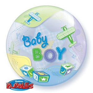 Bubble Balloon 22" - Baby Boy Airplanes