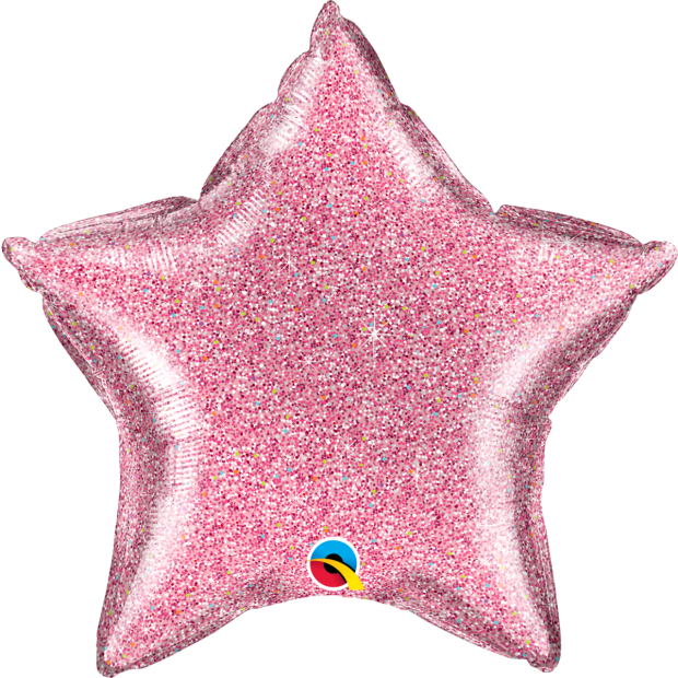 Foil Balloon 18" - Qualatex Foil Star Glittergraphic Light Pink