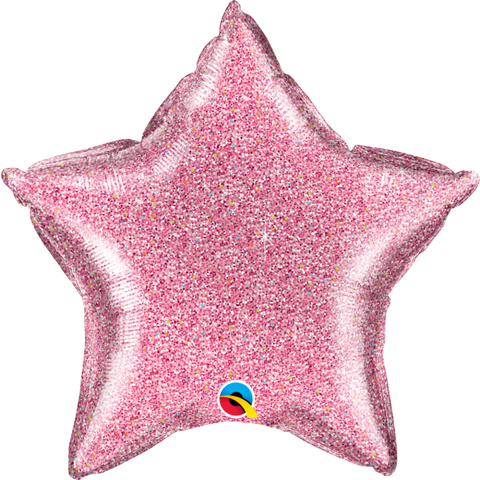 Foil Balloon 18" - Qualatex Foil Star Glittergraphic Light Pink