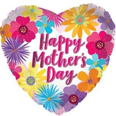 Foil Balloon 14' - Happy Mother's Day Graphic Flowers