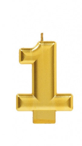 Candle - Numeral Metallic Gold #1