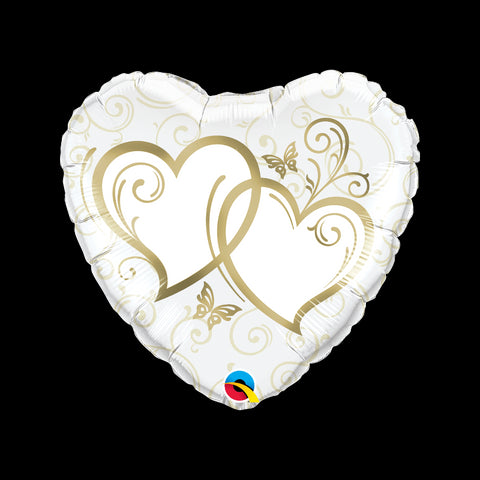 Foil Balloon Supershape - Entwinded Heart Gold