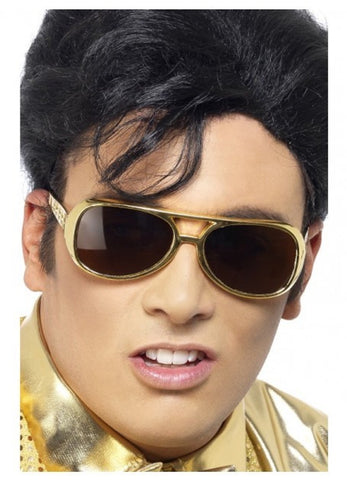 Party Glasses - Elvis Gold Shades Rock and Roll Sunglasses