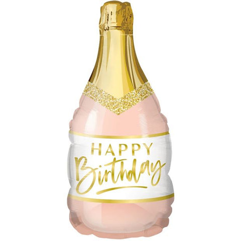 Foil Balloon 14" - Qualatex Micro Foil 35cm Shape Birthday Pink Bubble Air Fill ( Store Collect Only )
