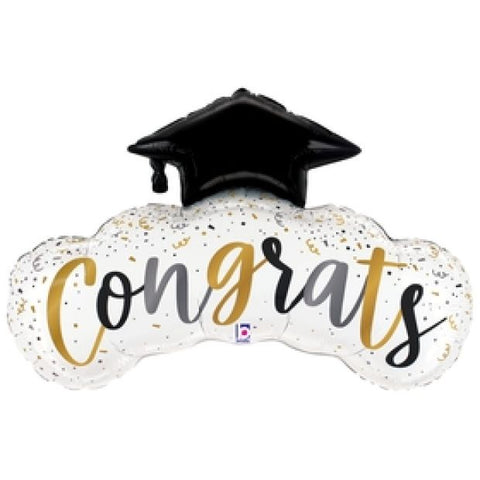 Foil Ballon Supershape - Satin Congrats Confetti Grad