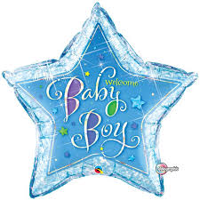 Foil Balloon Supershape - Welcome Baby Boy Star