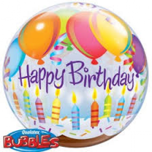 Bubble Balloon 22" - Qualatex Bubble 56cm Birthday Balloons & Candles
