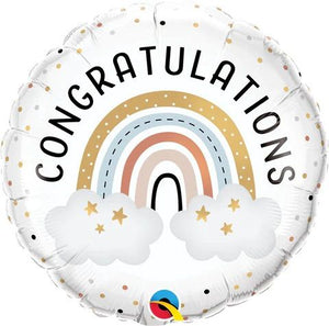 Foil Balloon 18" - Qualatex Foil 45cm Congratulations Boho Rainbow