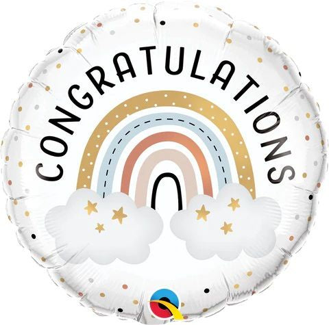 Foil Balloon 18" - Qualatex Foil 45cm Congratulations Boho Rainbow