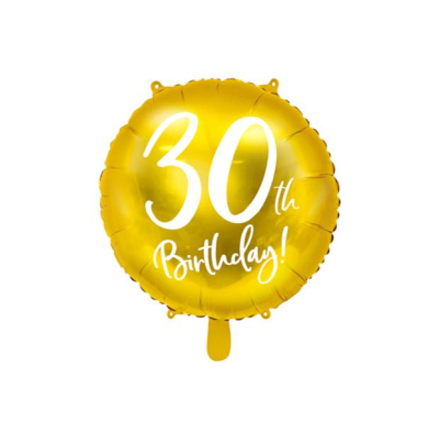 Foil Balloon 18" - 30th Birthday Gold