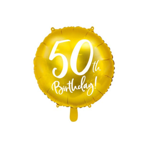 Foil Balloon 18" - 50th Birthday Gold