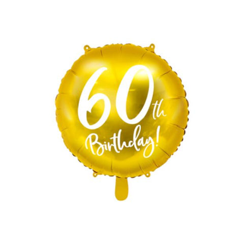Foil Balloon 18" - 60th Birthday Gold
