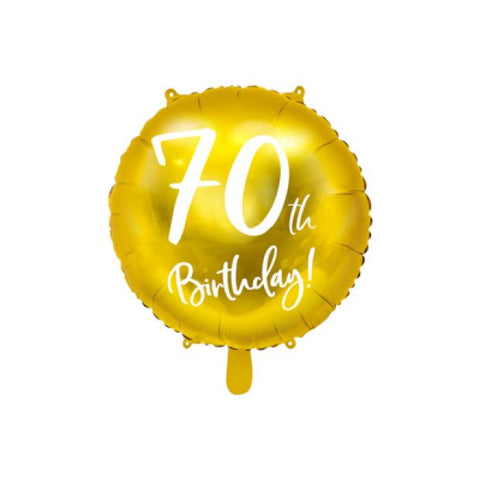 Foil Balloon 18" - Cursive 70th Birthday Gold