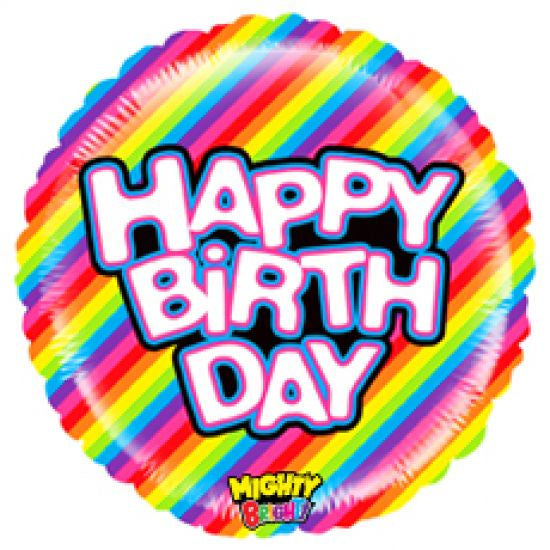 Foil Balloon 21" - BT Foil 21" Mighty Bright Birthday Rainbow