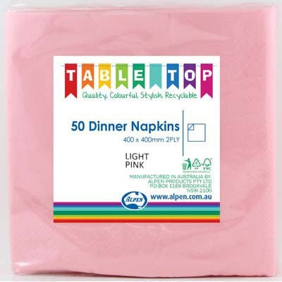 Dinner Napkins - Light Pink Pk50
