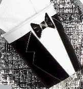 Printed Paper Cups - Black Tie Pk 8