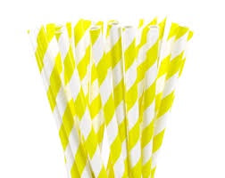 FS Paper Straw Yellow 10pk
