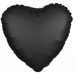 Foil Balloon 18" - Heart Satin Luxe Onyx Black