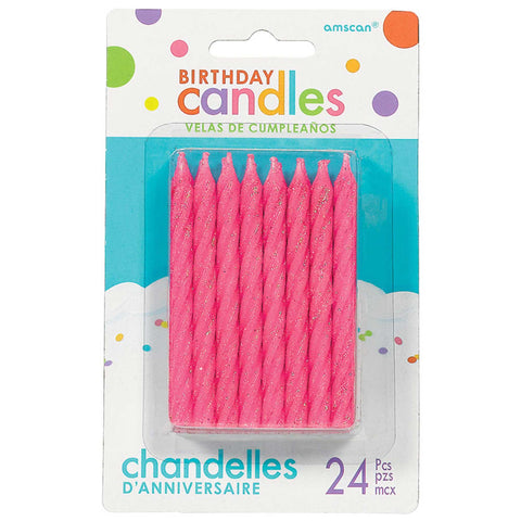 Candles - Pink Glitter 24PCS
