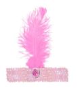 Sequins Flapper - Pink Sequins With Pink Feather (L)