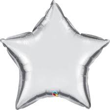 Foil Balloon 20" - Qualatex Foil Star Solid 20" Silver