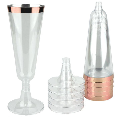 Champagne Glass - With Rose Gold Rim 150ml