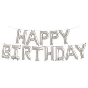 Juniorloon Foil Balloon - Happy Birthday Kit Set Silver