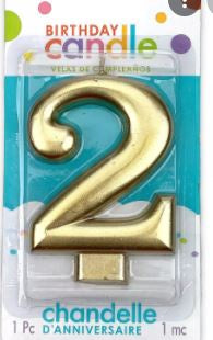 Candle - Numeral Metallic Gold #2