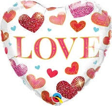 FOil Balloon 18" - Love Jewel Hearts