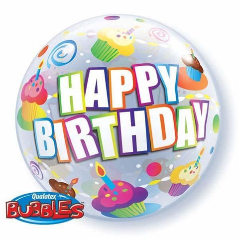 Bubble Balloon 22" - Birthday Colorful Cupcakes