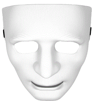 Mask - Full Face Plastic Mask White