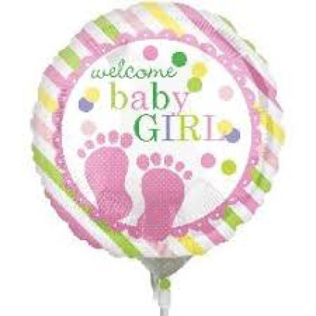 Foil Balloon 9" - Welcome Baby Love (Air fill Only)
