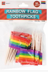 Toothpicks - Rainbow Mardi Gras Flag Toothpicks